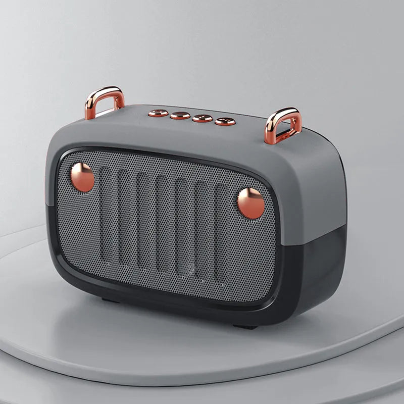 Wireless Bluetooth speaker cartoon subwoofer portable mini in black, USB interface, compact size 138x50x86mm
