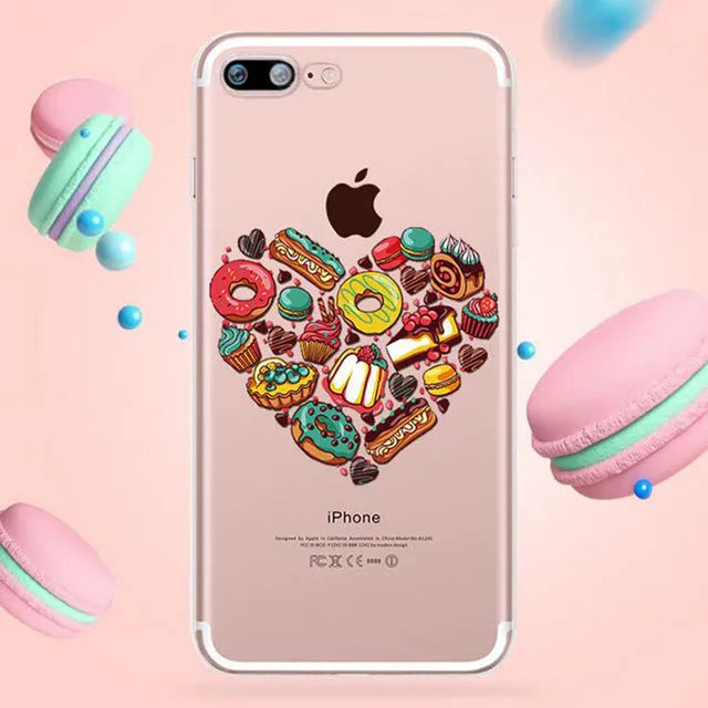Transparent ice cream pattern TPU PC silicone back cover case for iPhone 11 Pro Max