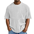 Casual cotton blend waffle short sleeve t-shirt for teenagers, regular fit, available in multiple colours including light blue and navy blue, sizes S to 5XL