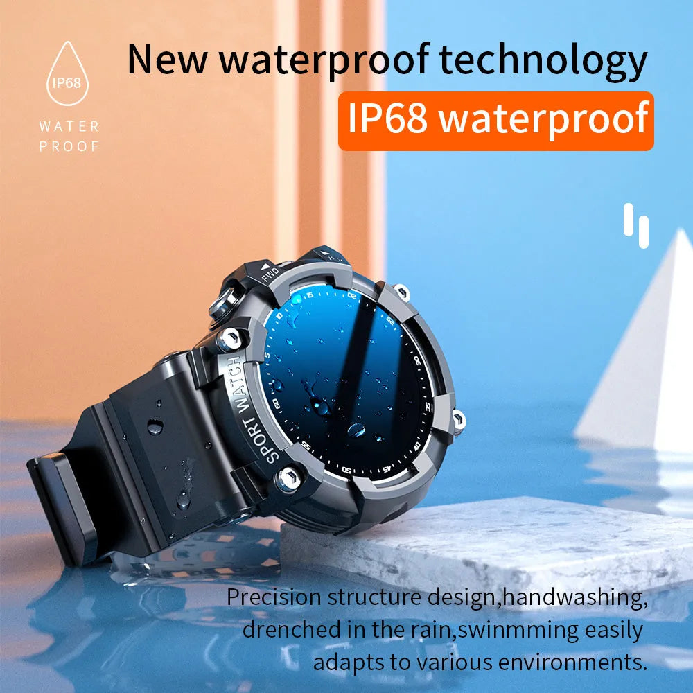 ATTACK 3 black IP67 waterproof smartwatch with round HD display on a TPU strap.