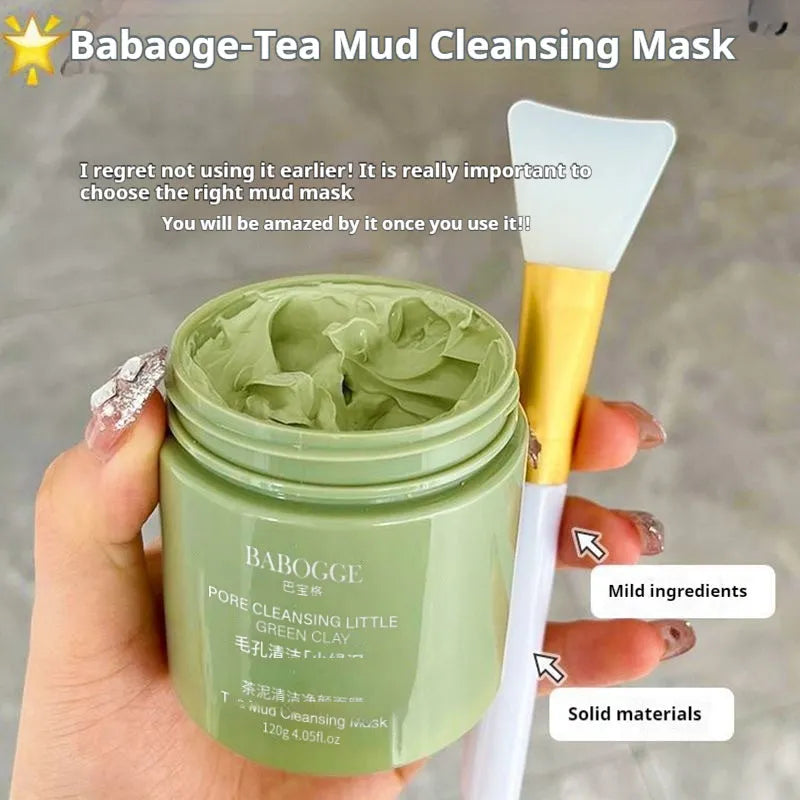 120g non-pulling dry daub clay facial mask for deep cleansing, suitable for all skin types