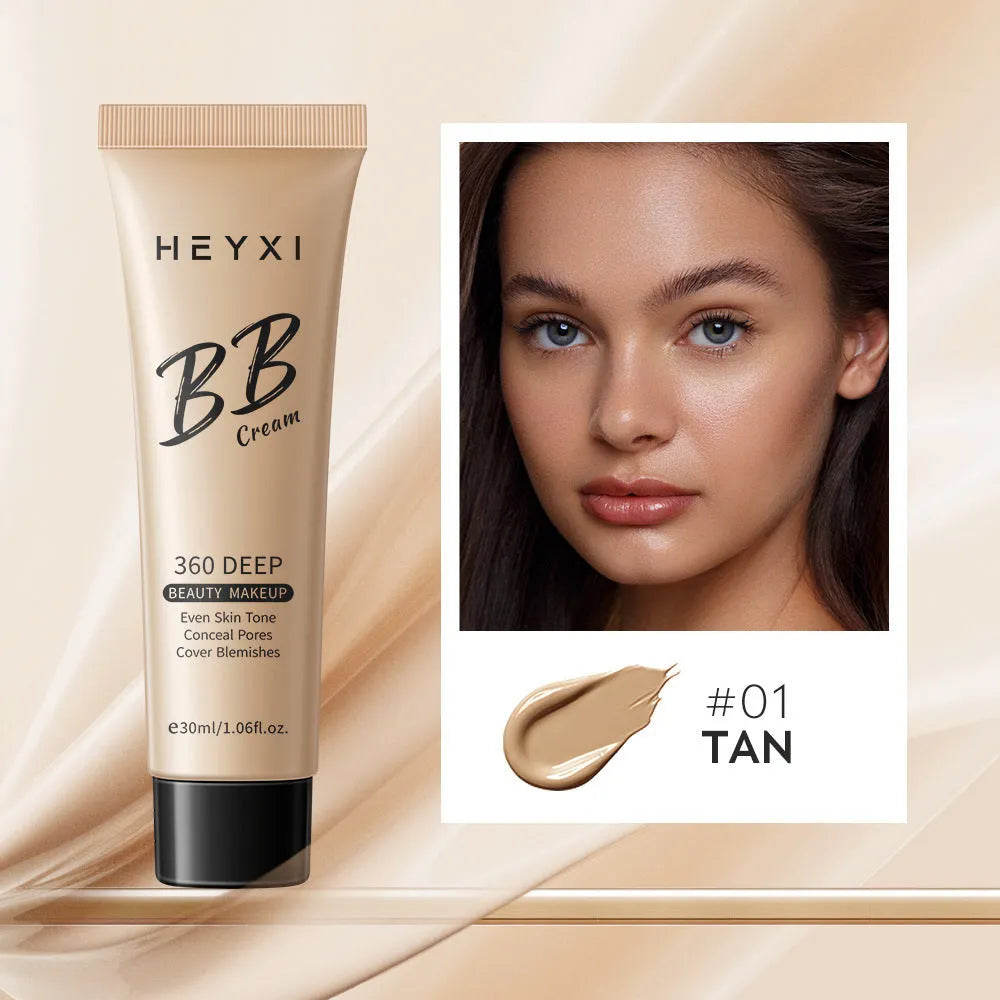 Waterproof BB cream in four shade colours 01 02 03 04 for universal skin types