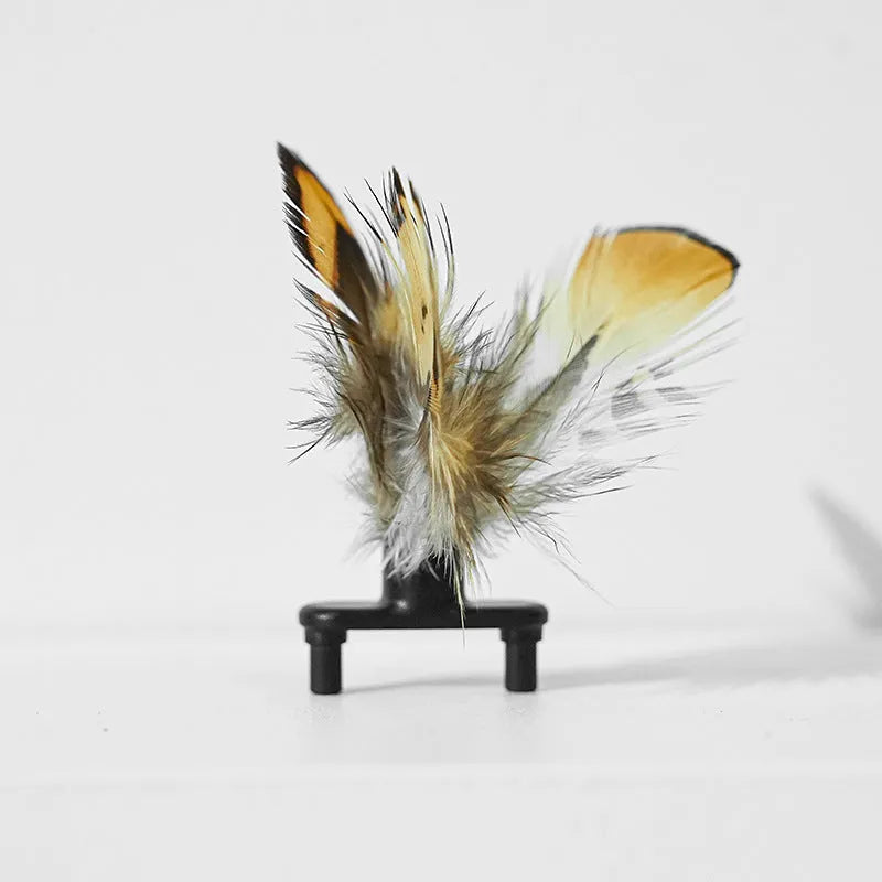 Electric cat car toy with bee design, pink, moving randomly with feather teaser