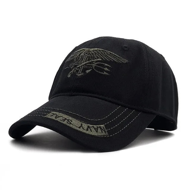 Army tactical baseball cap in green with adjustable strap lightweight polyester cotton blend