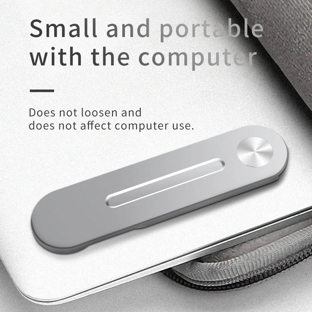 Aluminium alloy adjustable laptop side mount screen holder for tablet and phone in silver finish