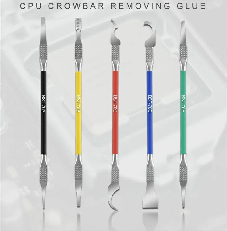 Five piece disassembling plastic tool knife set with stainless steel crowbar and 0.07mm blade