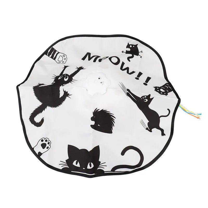Automatic self-playing cat teaser toy in pictured colour, dimensions 19.8 by 11.5 by 19.5 cm.