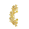 Ins style flower ear clip for women in copper with diamond treatment, four colour options