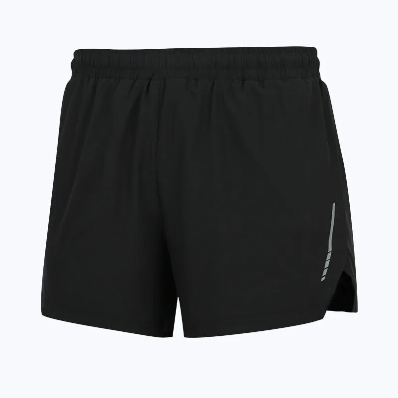 Men's gray quick-dry marathon running shorts with a straight leg on a white background.