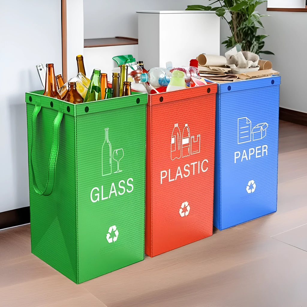 40 litre plastic dustbin in blue colour with dimensions 30x50x30cm and clean bag styling
