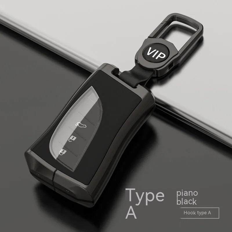 Zinc alloy and TPU Lexus A series key case cover in black with belt buckle attachment