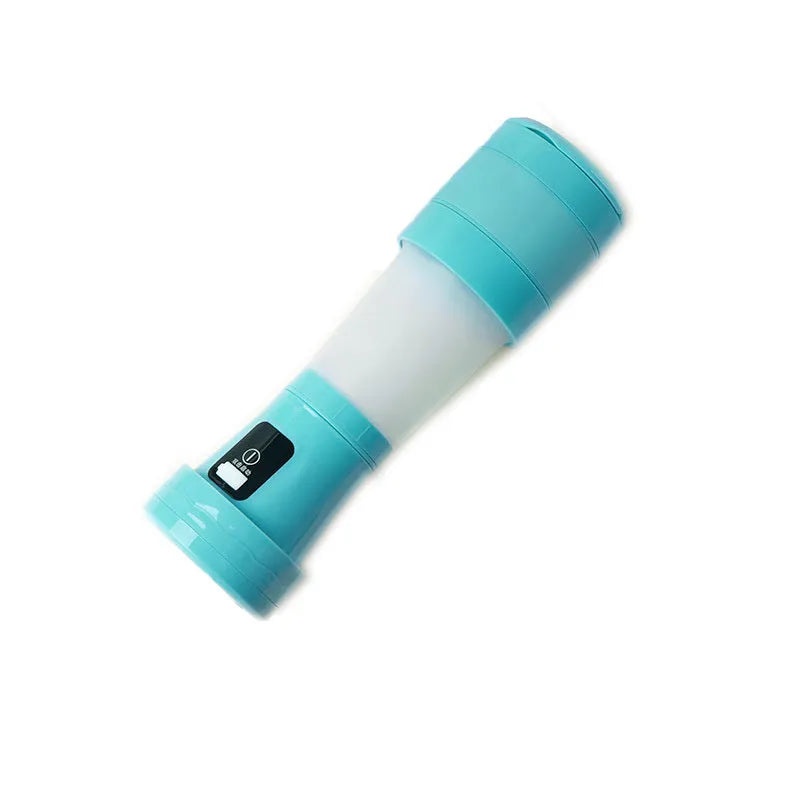 450ml blue portable blender with USB charging, folding design, and 304 stainless steel six-blade cutter head