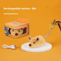 Remote control plush mouse cat toy in gray with remote control and data cable included.