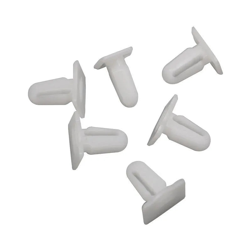 Black PA66 plastic D318 style automotive push rivets for interior trim, pack of 60 clips.