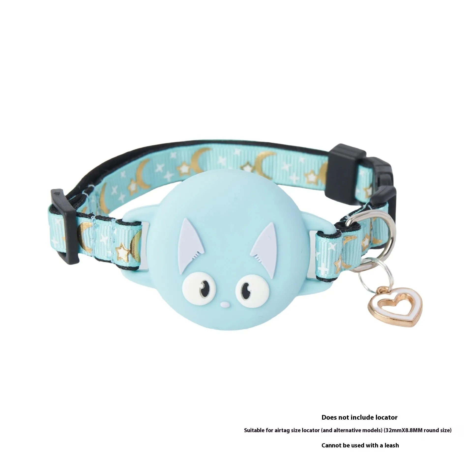 Adjustable plastic AirTag cat collar in pink colour with Apple Tag protective case attached