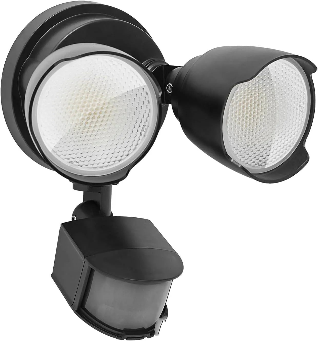 White LED security flood light with motion sensor for wall mounting outdoors