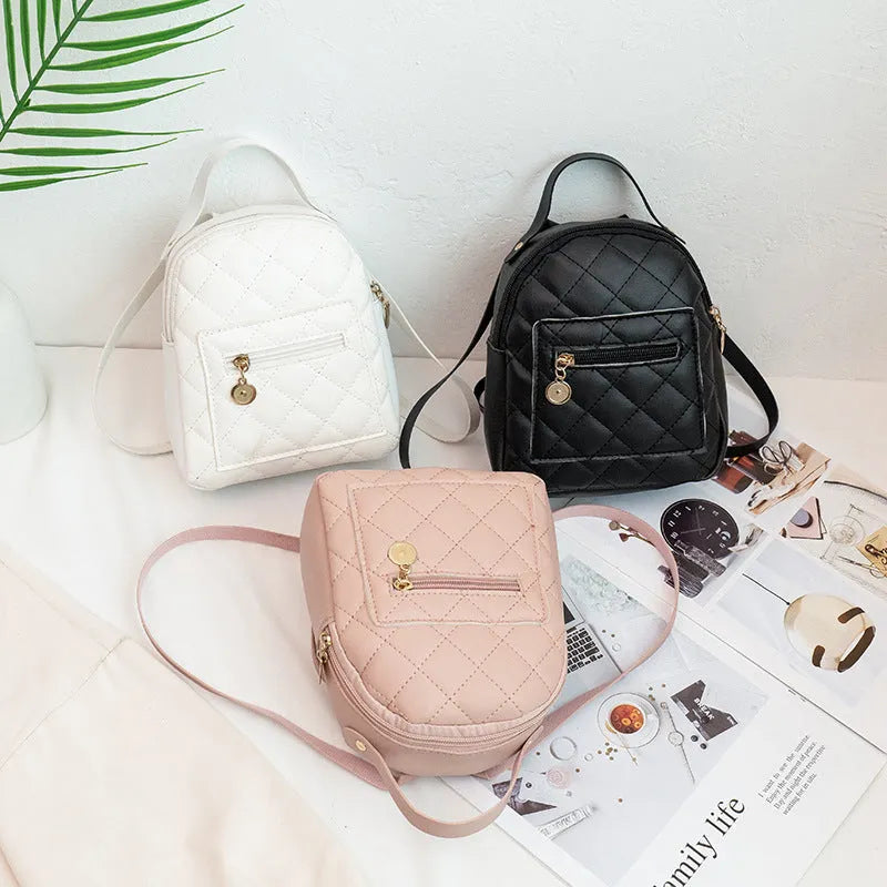 Girls' Korean style embroidered hardback bookbag backpack in black, pink or white colours