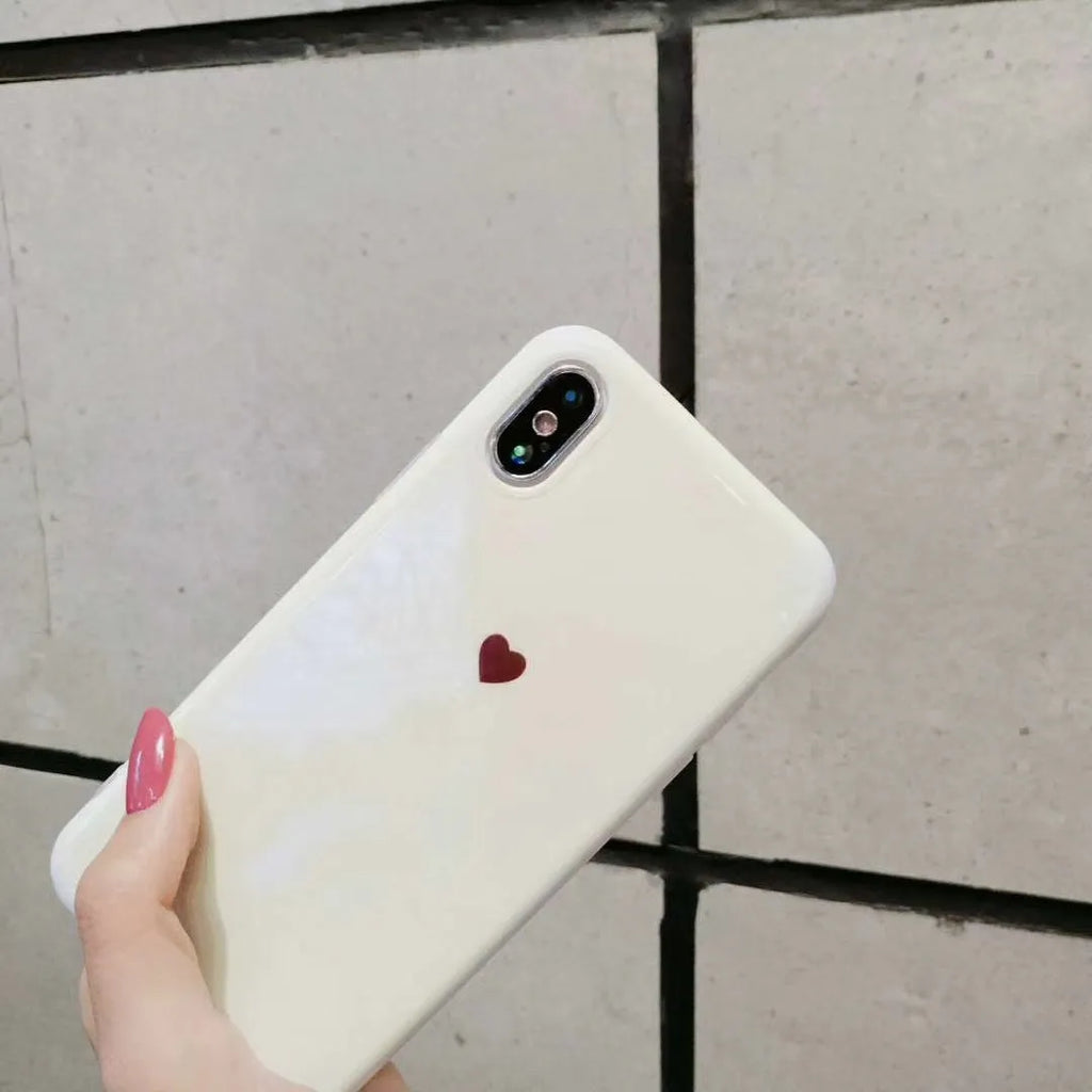 Love phone case back cover for iPhone in white colour with simple style and blue light material