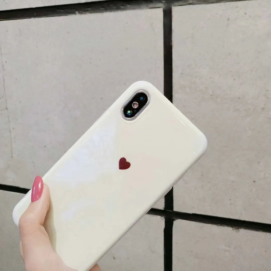 Love phone case back cover for iPhone in white colour with simple style and blue light material