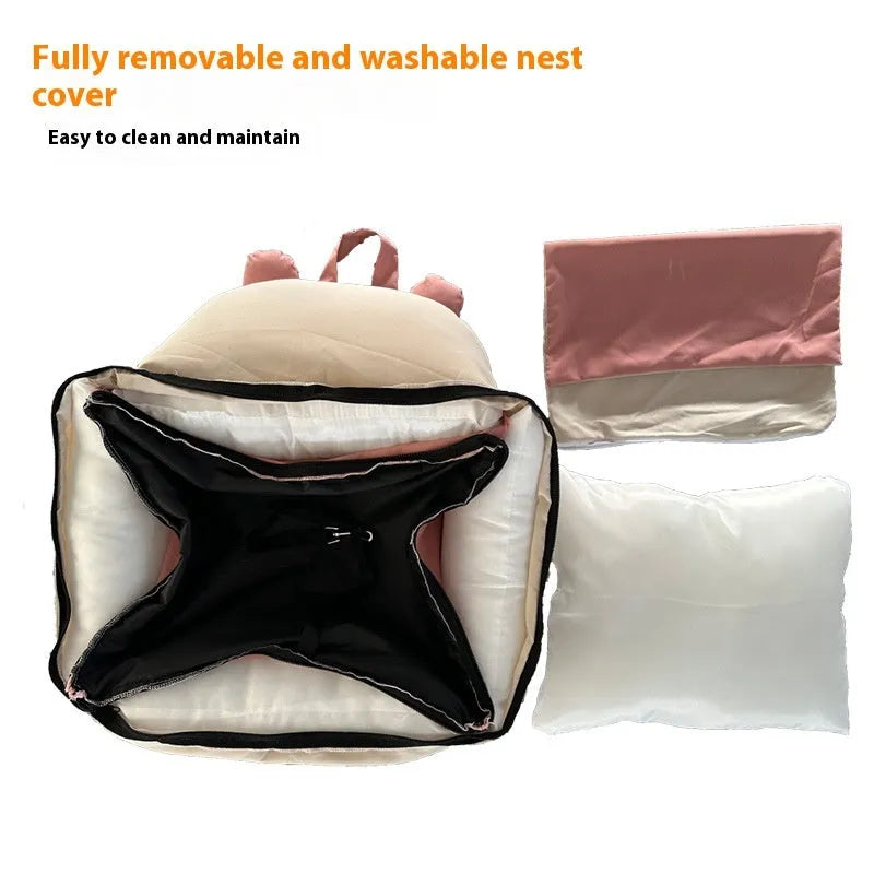 Removable washable dog car kennel in beige colour with universal fit for vehicle travel
