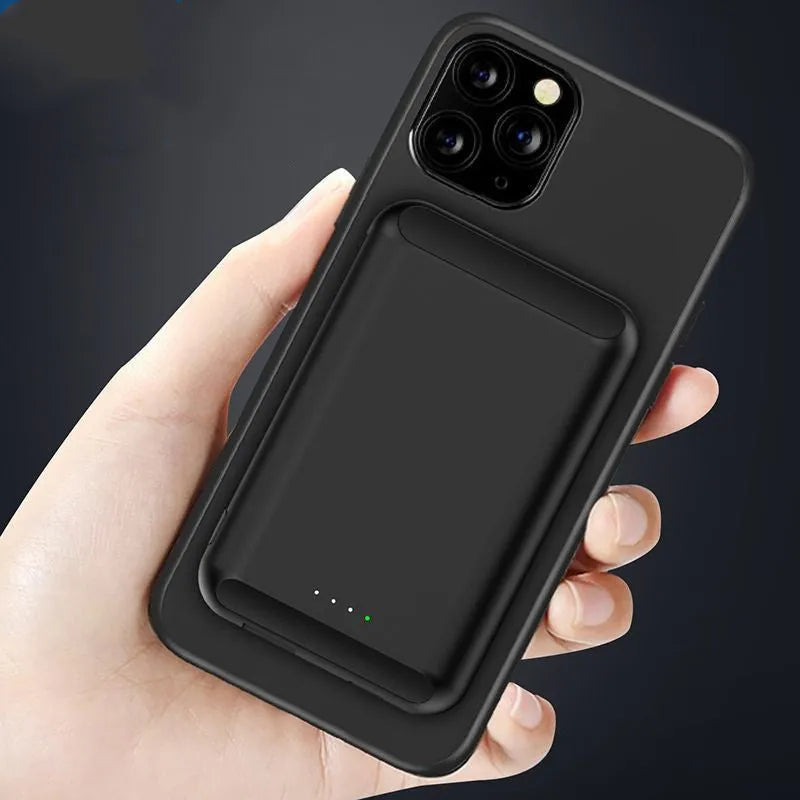 Son magnetic wireless power bank 5000mAh polymer lithium battery plastic shell compact 85x55x12.5mm in black