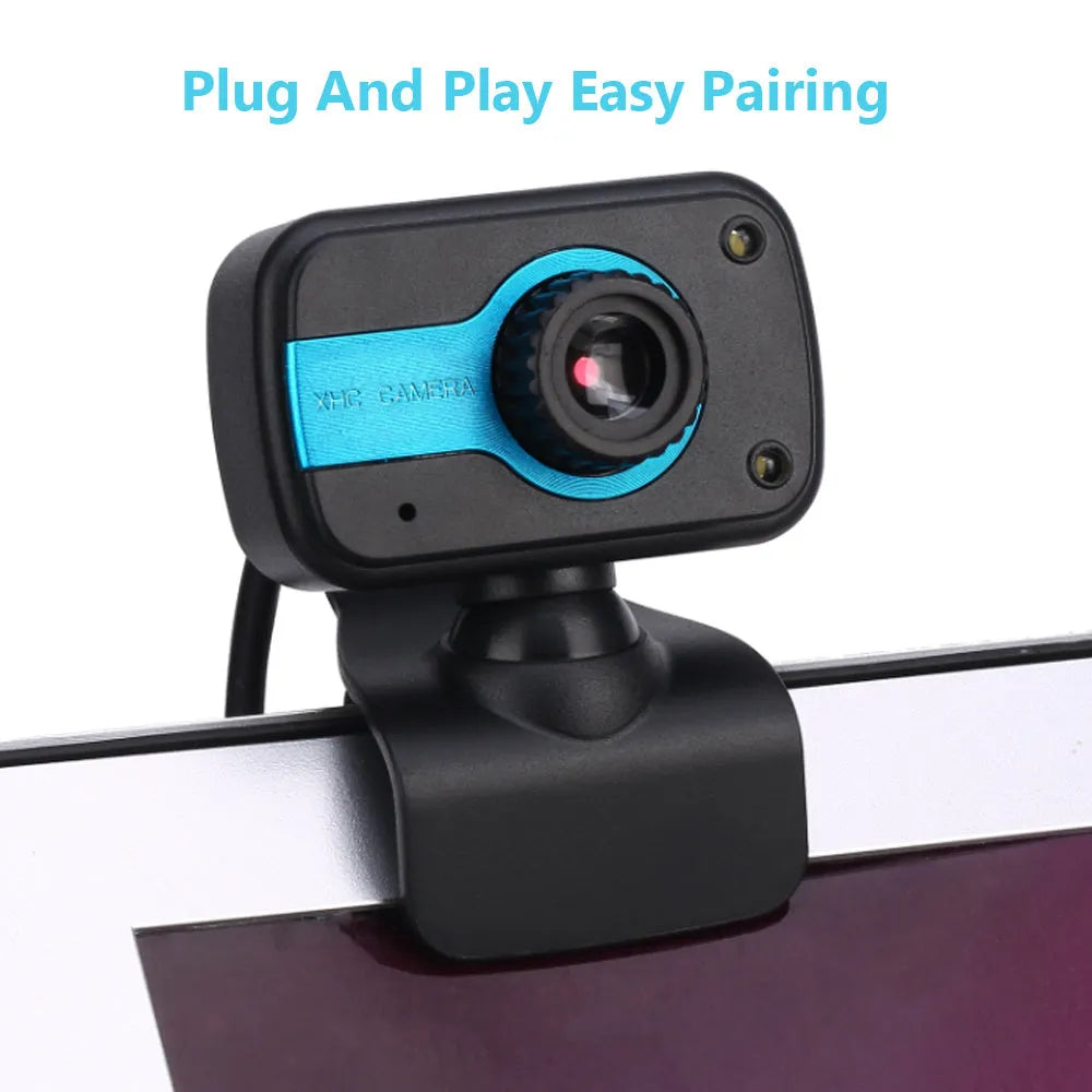 Mini driverless video camera with 12-megapixel CMOS sensor, 360-degree rotation, manual focus, built-in microphone, and 1.45-metre cable