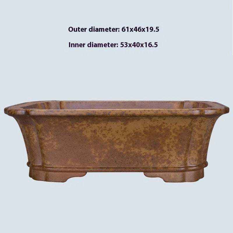Purple sand rectangular flowerpot with double pumping angle design in modern minimalist style