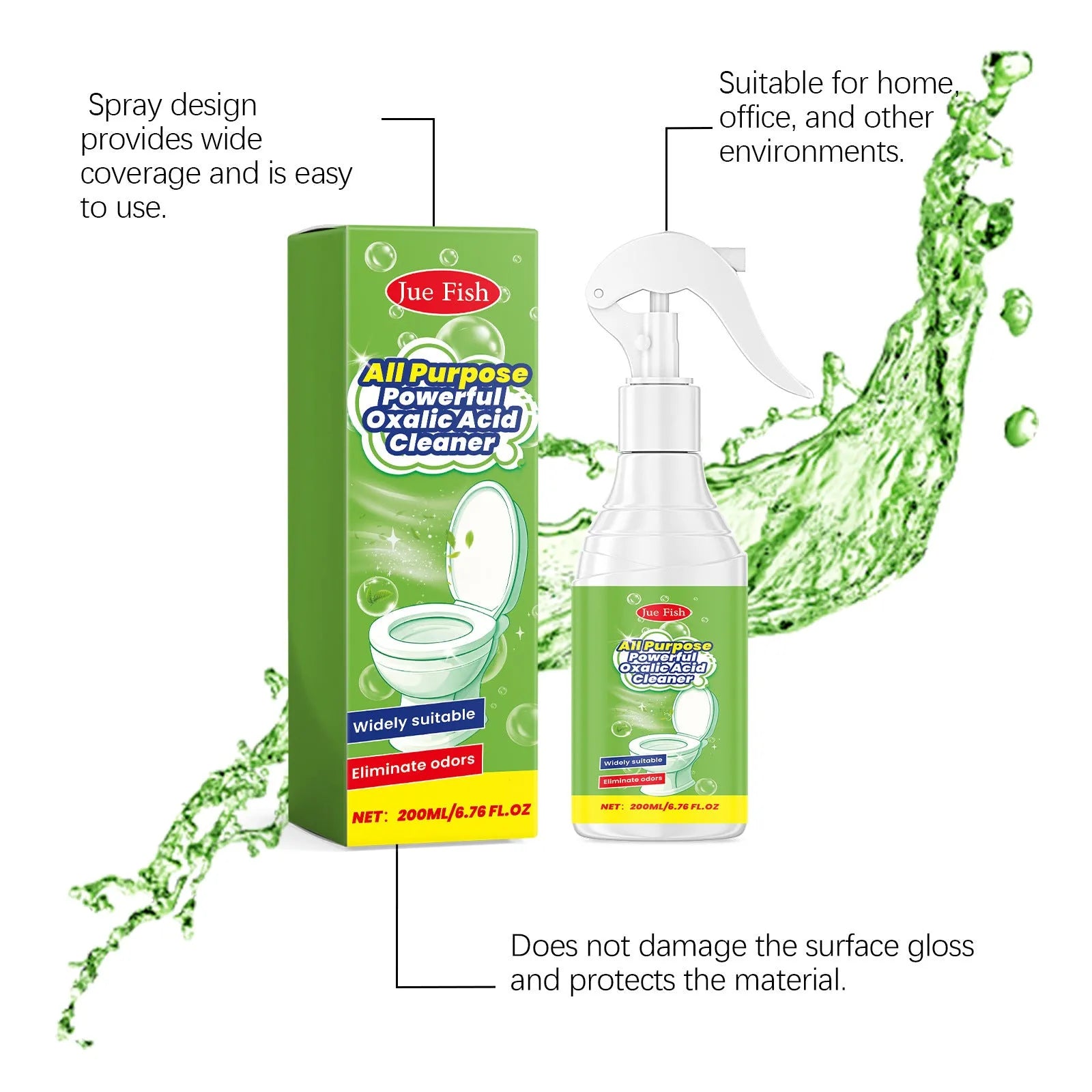 200ml multi-function household grease cleaning spray in 5.5x13.6cm bottle for kitchen surfaces