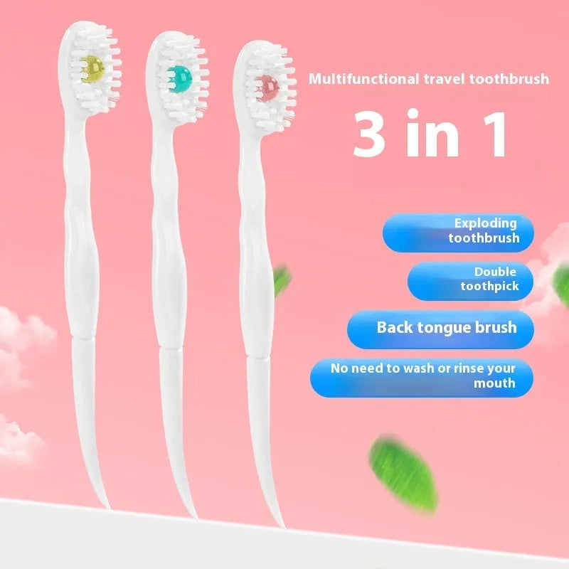 Box of 20 disposable bead toothbrushes with integrated toothpaste for travel and emergency dental care