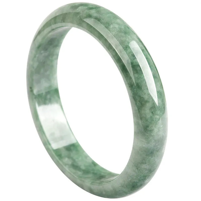 Natural emerald bean green jade bracelet for women, simple style, certificate and gift box included