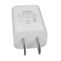 White 5V 1A USB wall charger with UK plug and CE FCC marks.