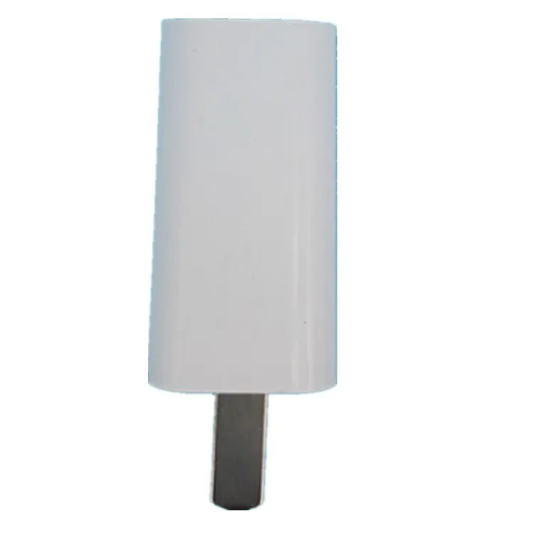 White 5V 1A USB wall charger with UK plug and CE FCC marks.