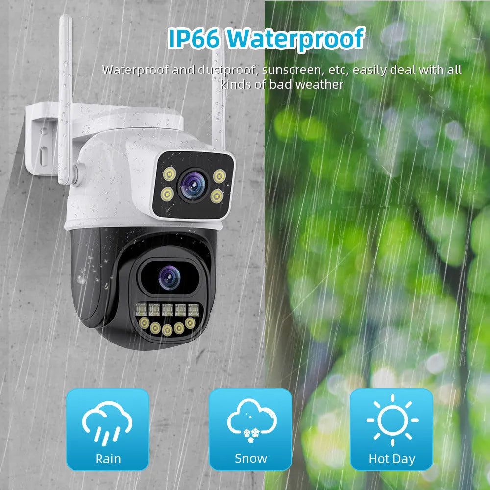 QX127 black binocular wireless home surveillance camera with 5x zoom and dual light night vision