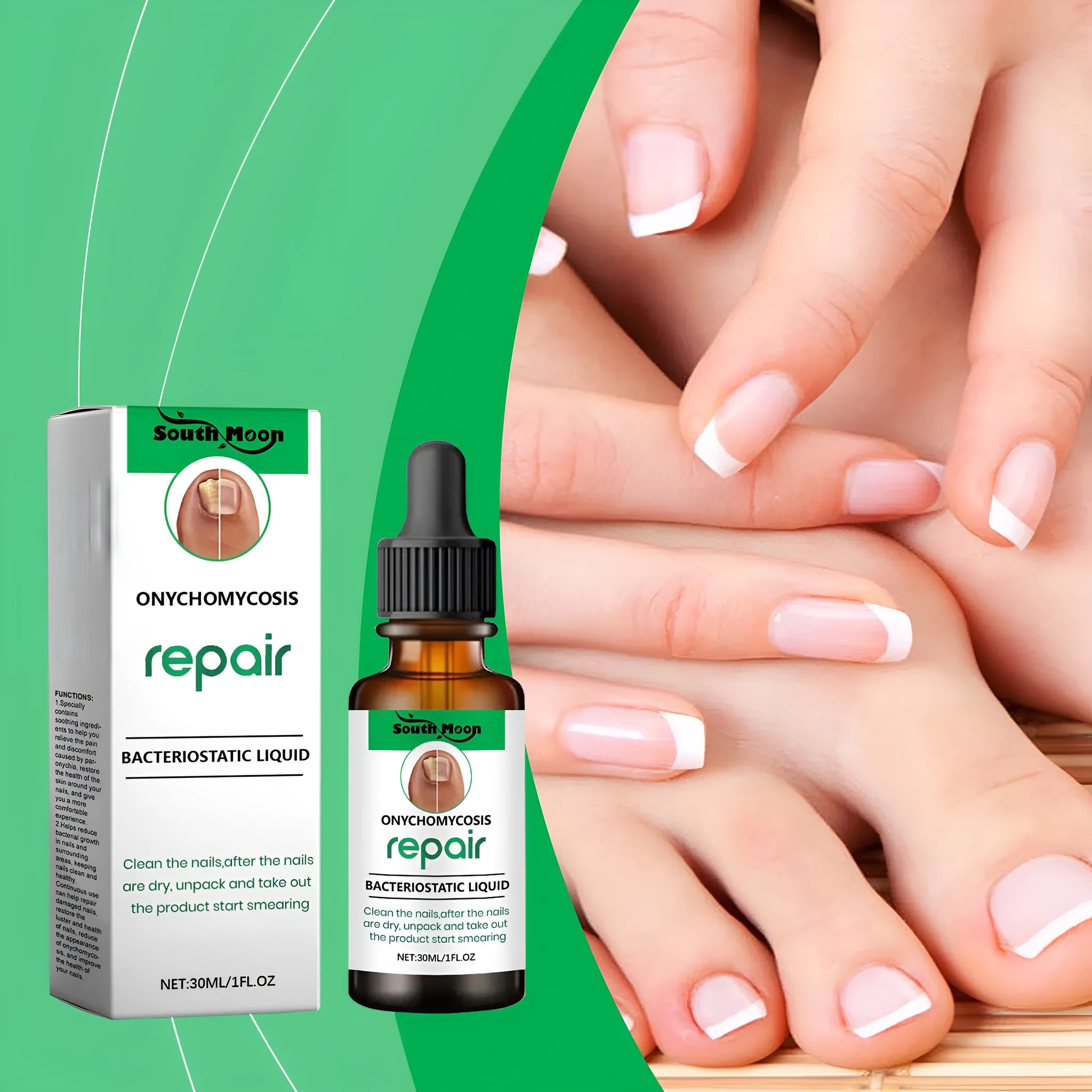 30ml bottle of nail nursing solution for daily gentle cleaning