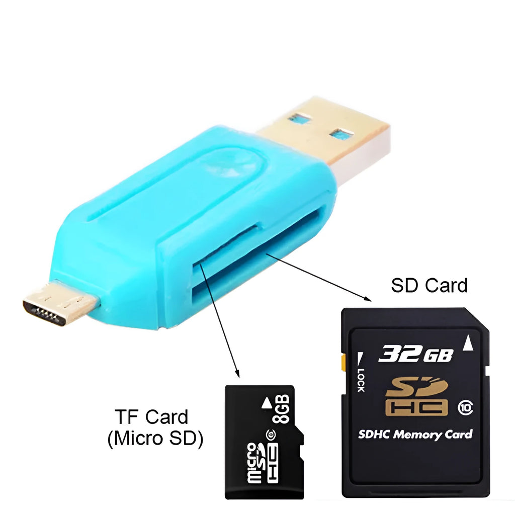 USB OTG dual-purpose card reader for Android phones and computers in five colour options