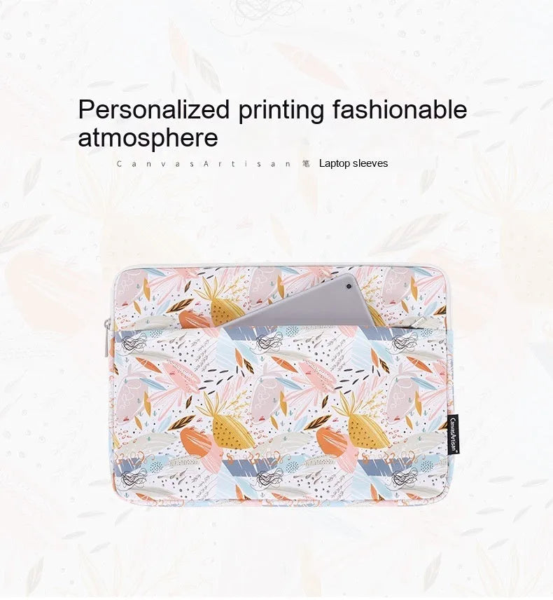 White waterproof PU leather laptop inner bag for 14-inch portable computers.