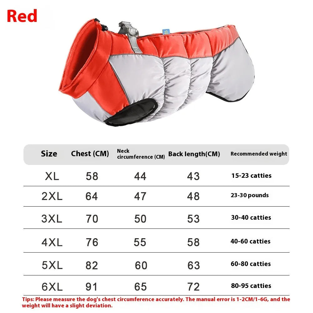Reflective waterproof polar fleece pet winter coat for large dogs in black