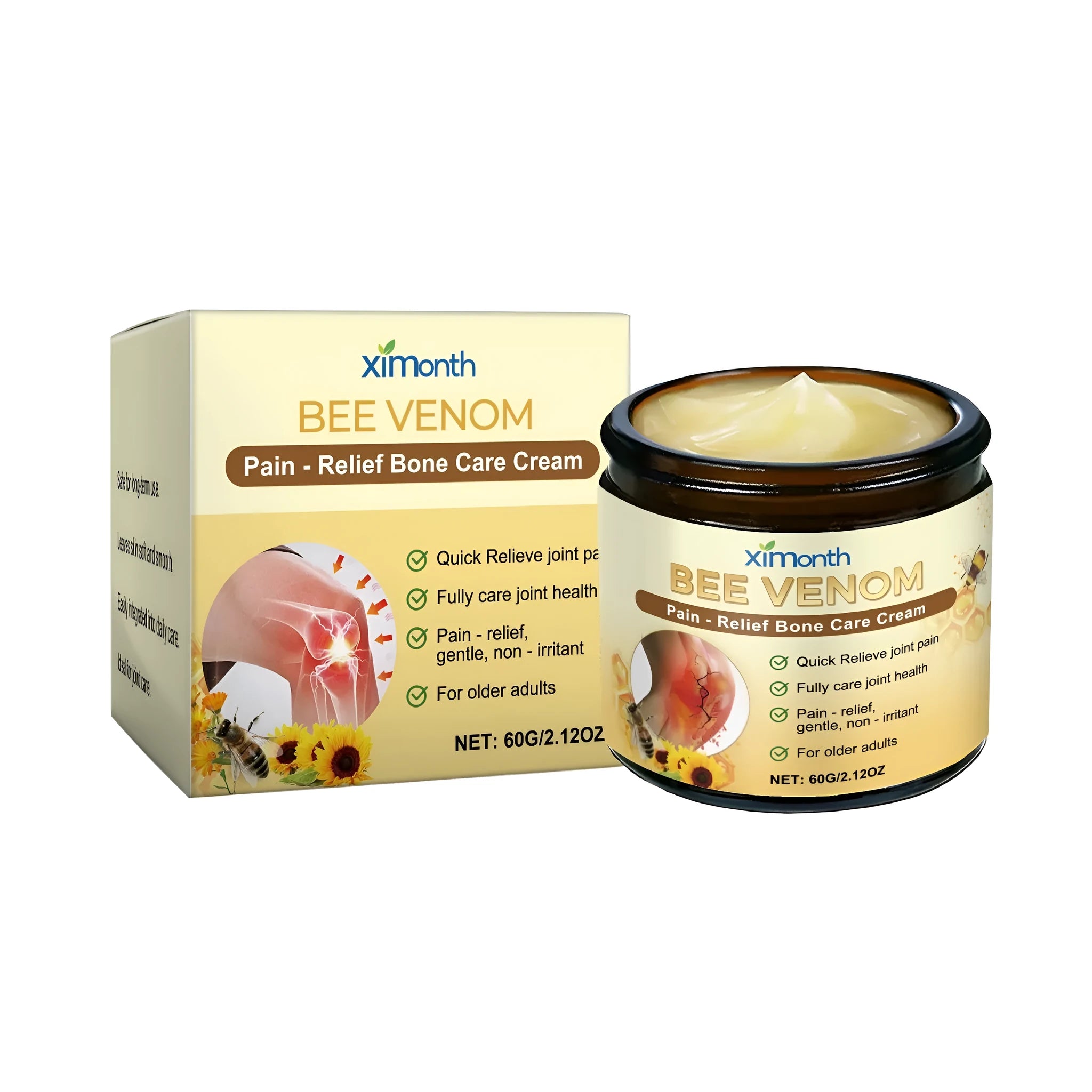Joint pain relief cream 60g tube with bee venom and arnica ingredient list