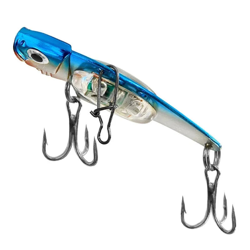 Luminous metal vib electronic lure in blue body and red body fishing bait