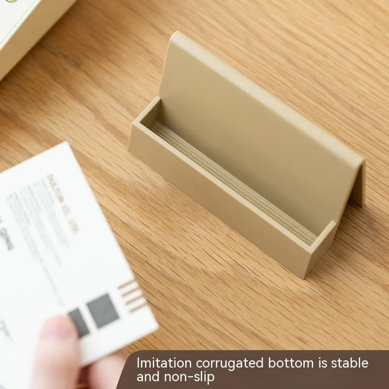 Creative PS business card stand geometric shape 2mm thickness holds 20 cards brown