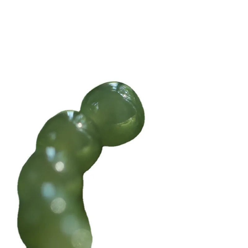 Green Hetian jade bracelet with vintage beads, ethnic style, natural stone jewellery for women