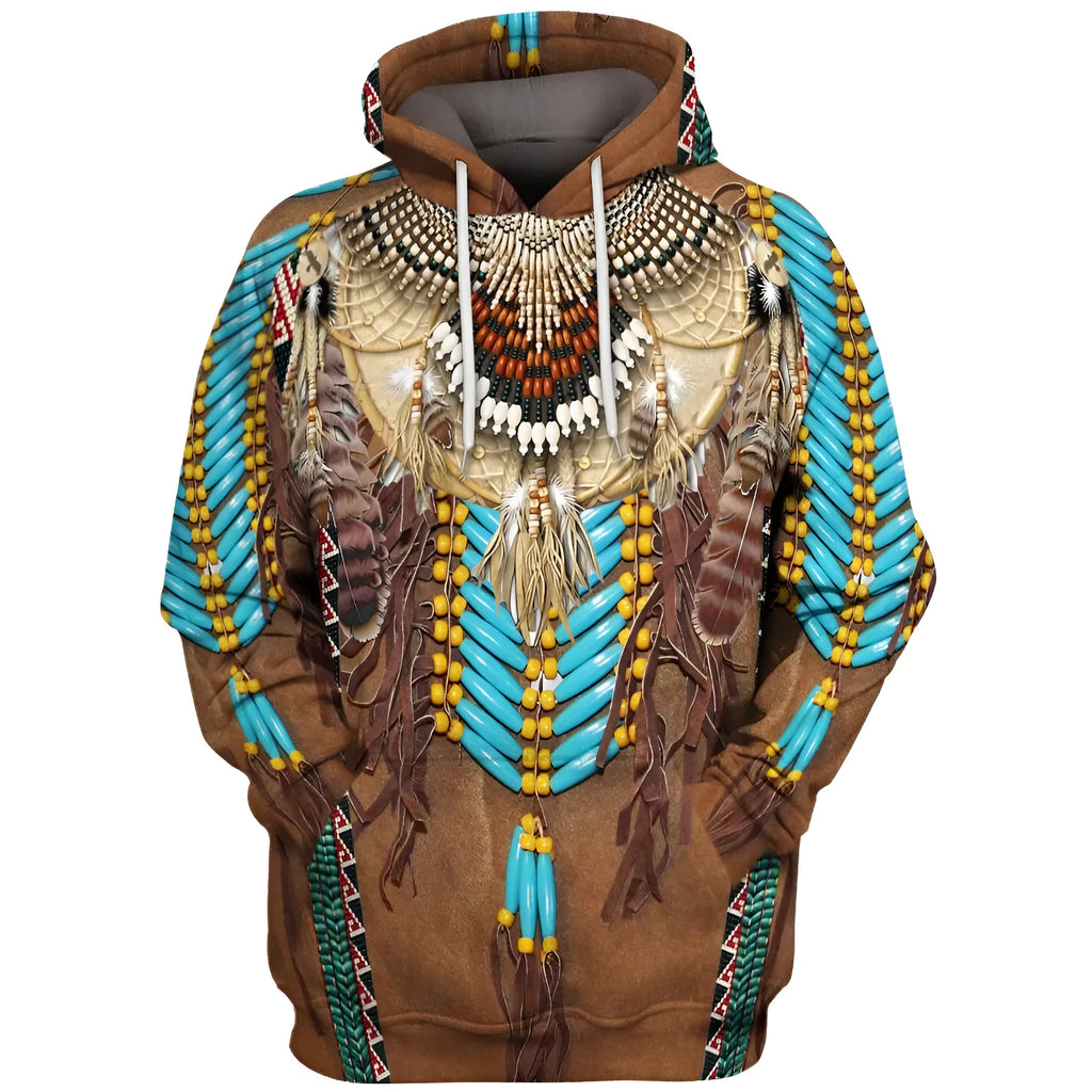 Men's hooded sweatshirt with digital 3D effect print, loose fit, long sleeves, available in multiple colours