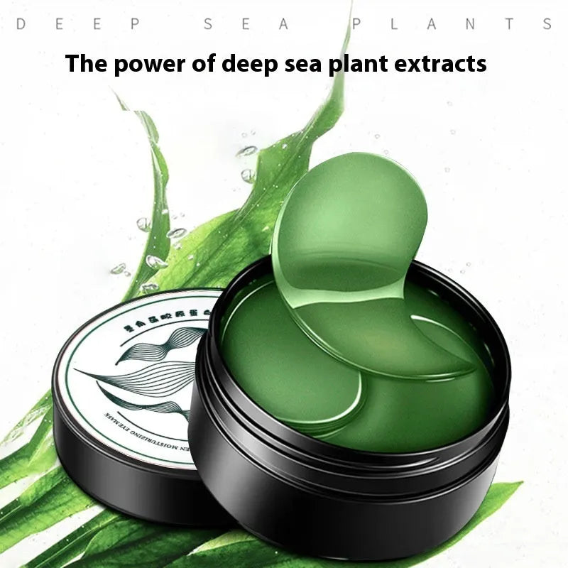Green seaweed extract eye mask sheets in 60-tablet pack with collagen essence