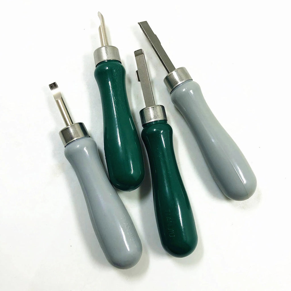 Watch back cover shovel pry knife in green alloy plastic with double head design for mechanical repair