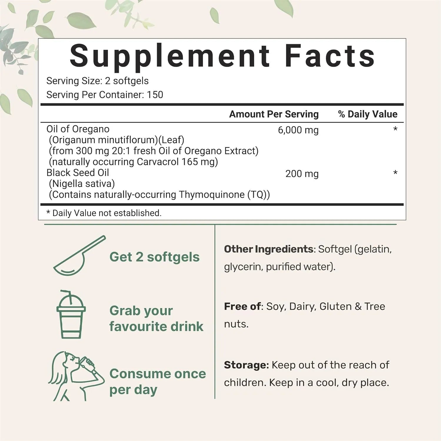 Butter Black Seed Oil Soft Capsules dietary supplement in softgel form for adults