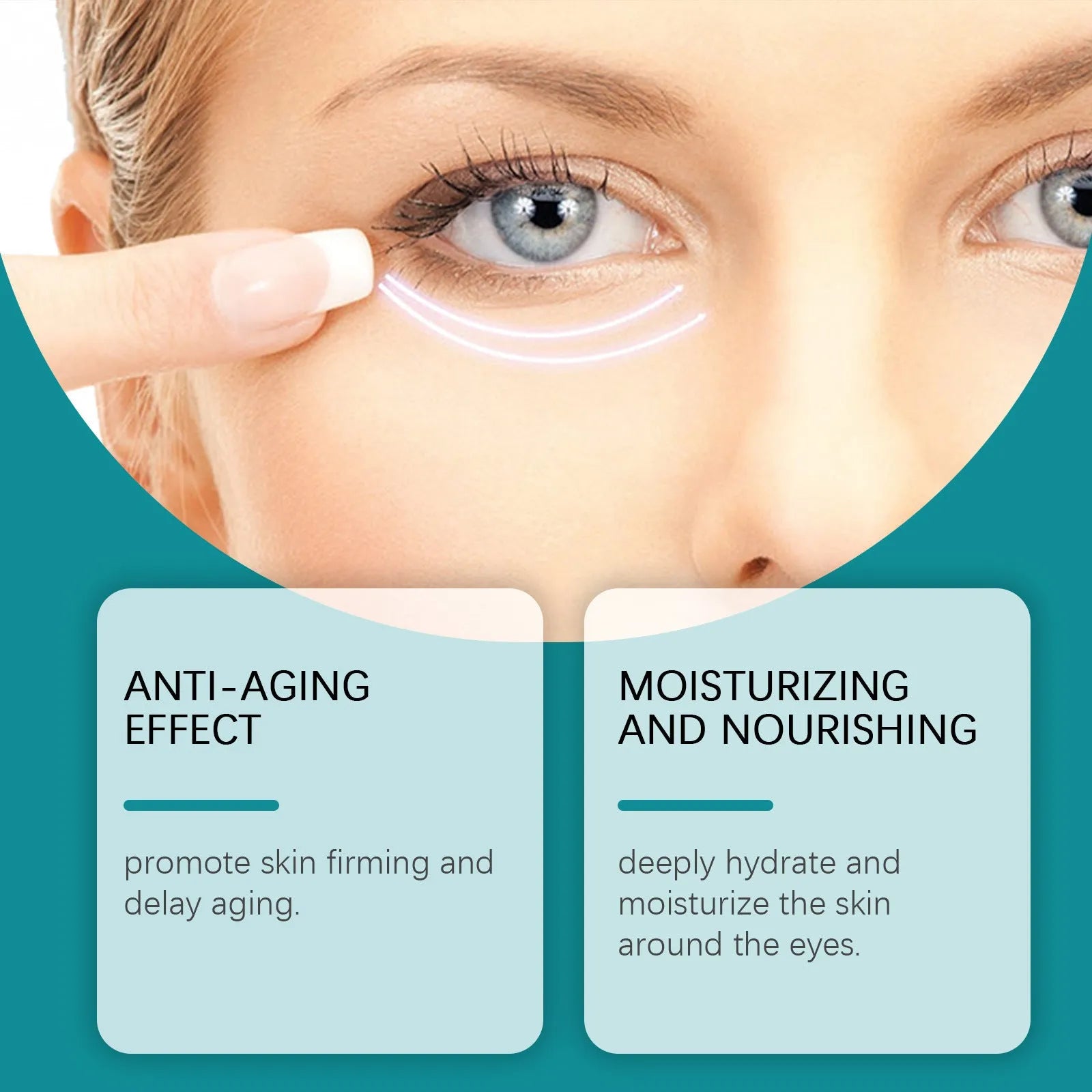 Hydrating Elastic Moisturising Care Eye Cream 15ml tube with hyaluronic acid and vitamin E for eye contour