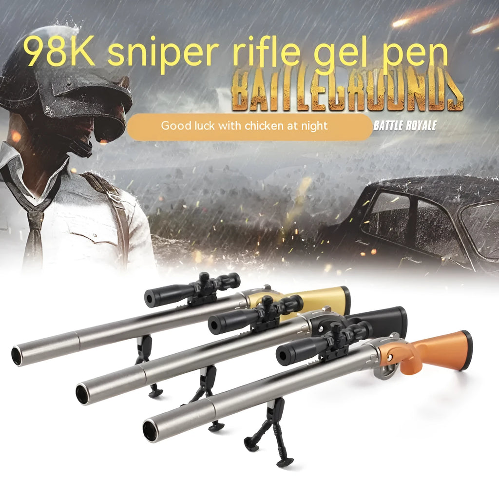 Eating Chicken 98K sniper rifle gel pen with 0.5mm tip and plastic construction