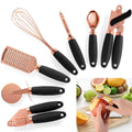 Stainless steel 7-piece kitchen gadget set with bottle opener and can opener in modern minimalist design