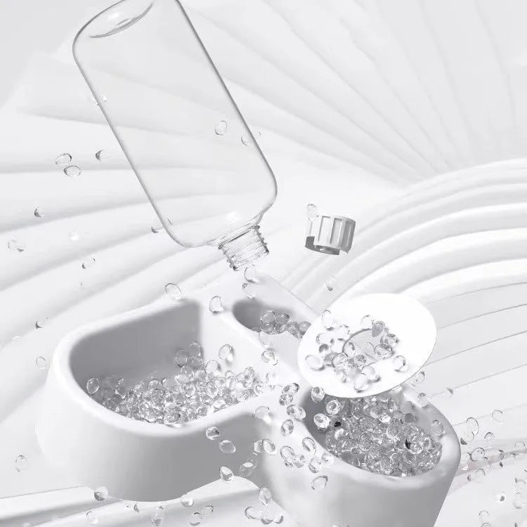 White cat water fountain with food-grade materials and 4-tray filtration system