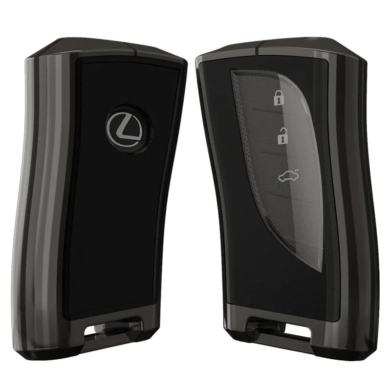 Zinc alloy and TPU Lexus A series key case cover in black with belt buckle attachment